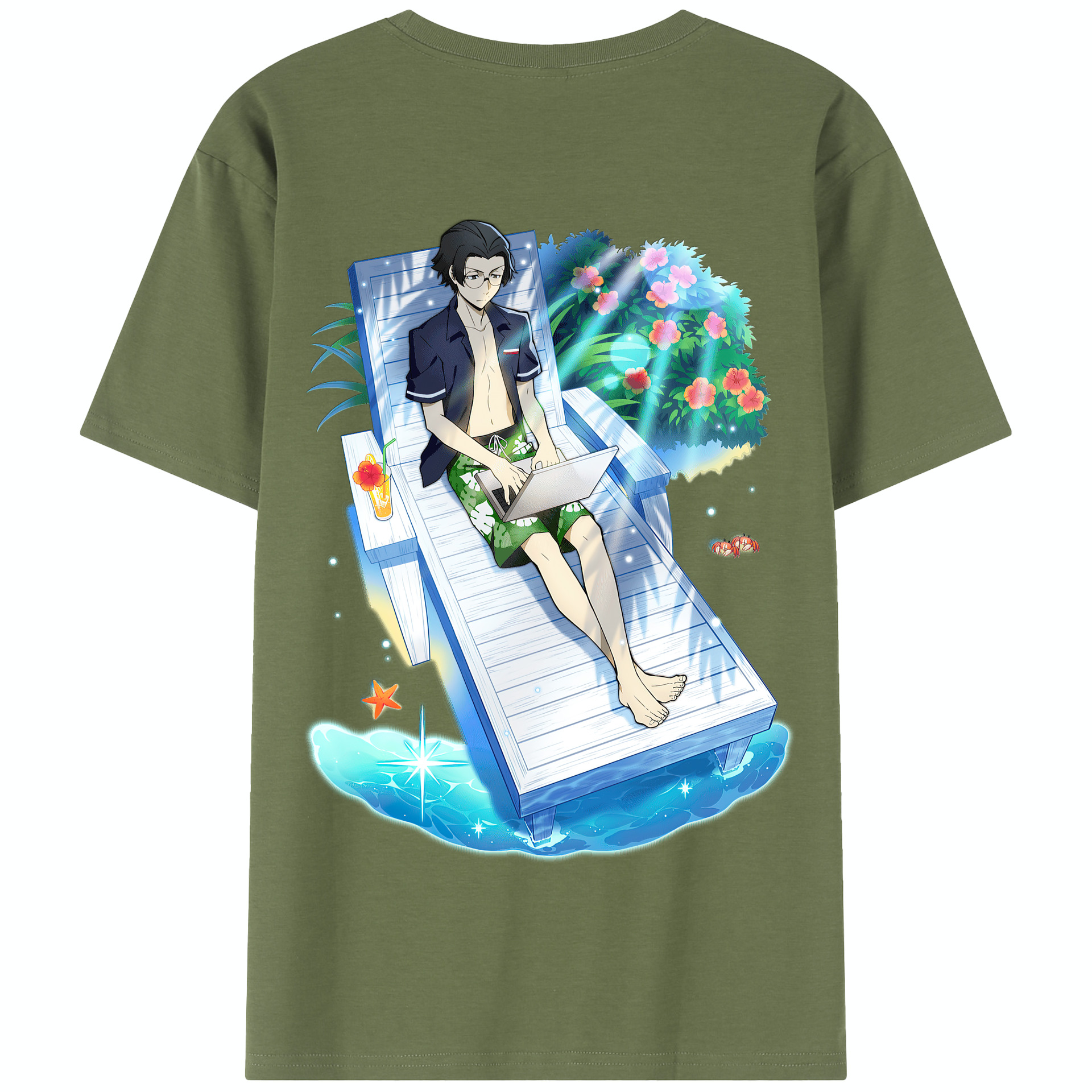 （画像用） 文豪ストレイドッグス Bungo Stray Dogs 綿100％半袖Tシャツ（背面プリント）